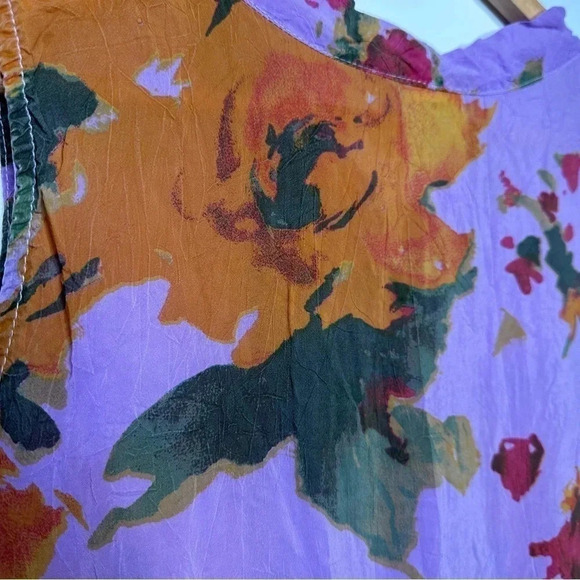 Click by Color Me Cotton Cupro Sleeveless Floral Blouse Size Large - Picture 8 of 8